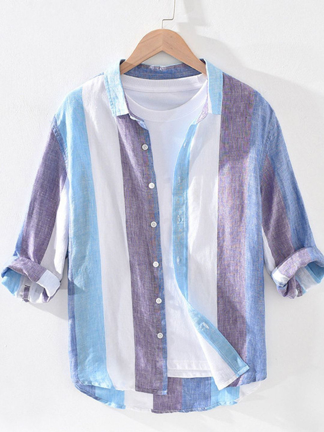 Image of HERE&NOW Men Striped Casual Multicolor Shirt