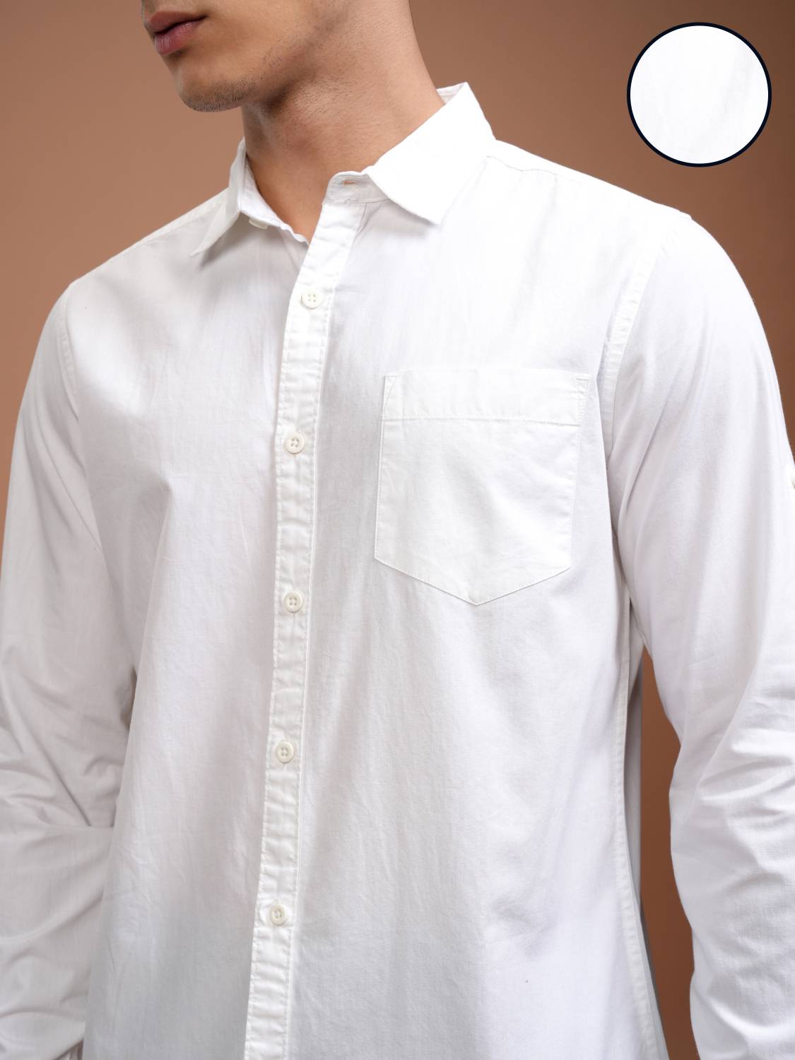HIGHLANDER Men White Casual Shirt - Image 5