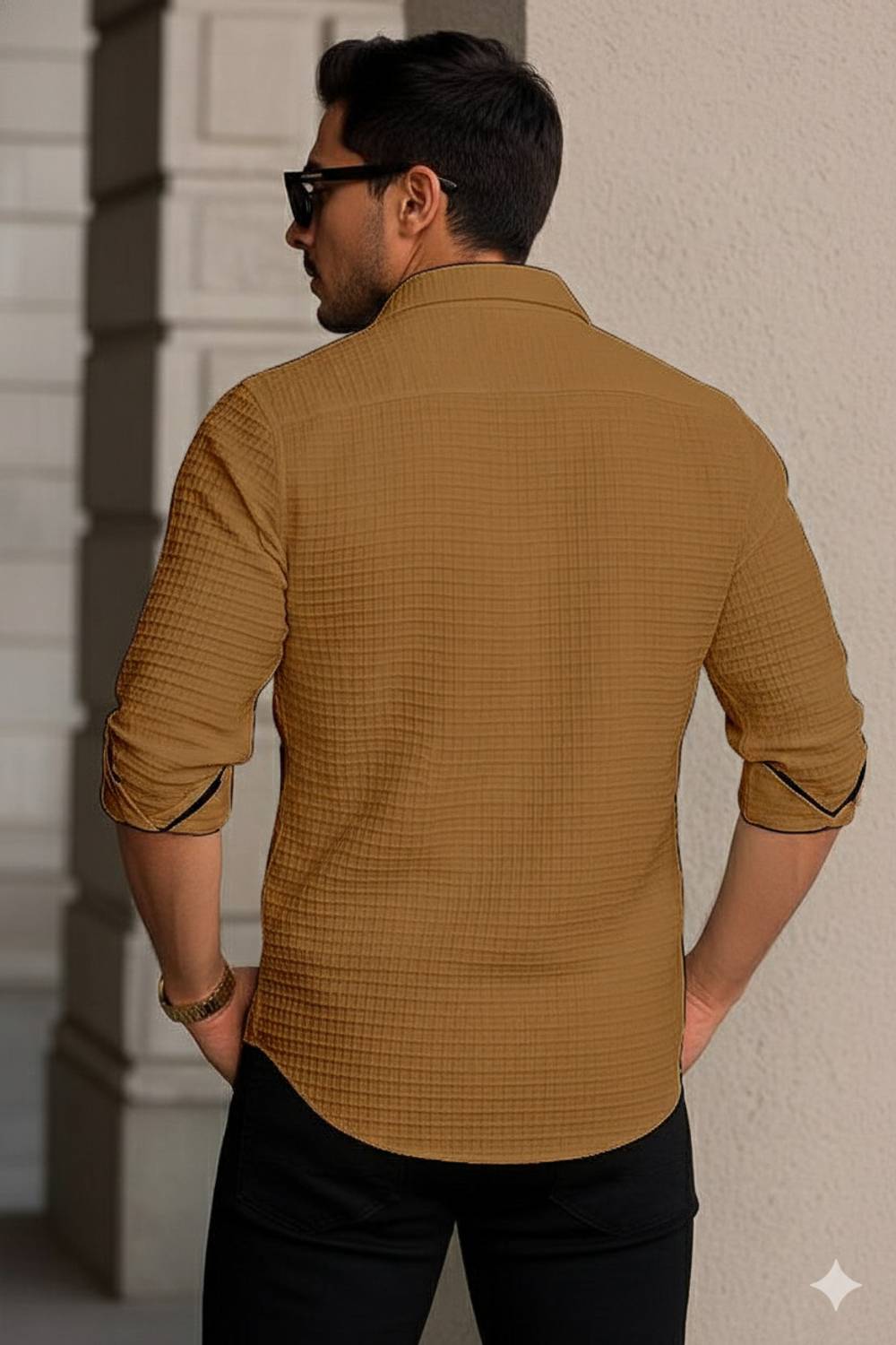 JACKBELLA Men Beige Casual Shirt - Image 2