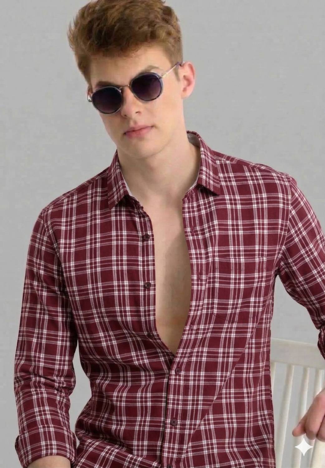 youth first Men Regular Fit Checkered Spread Collar Casual Shirt