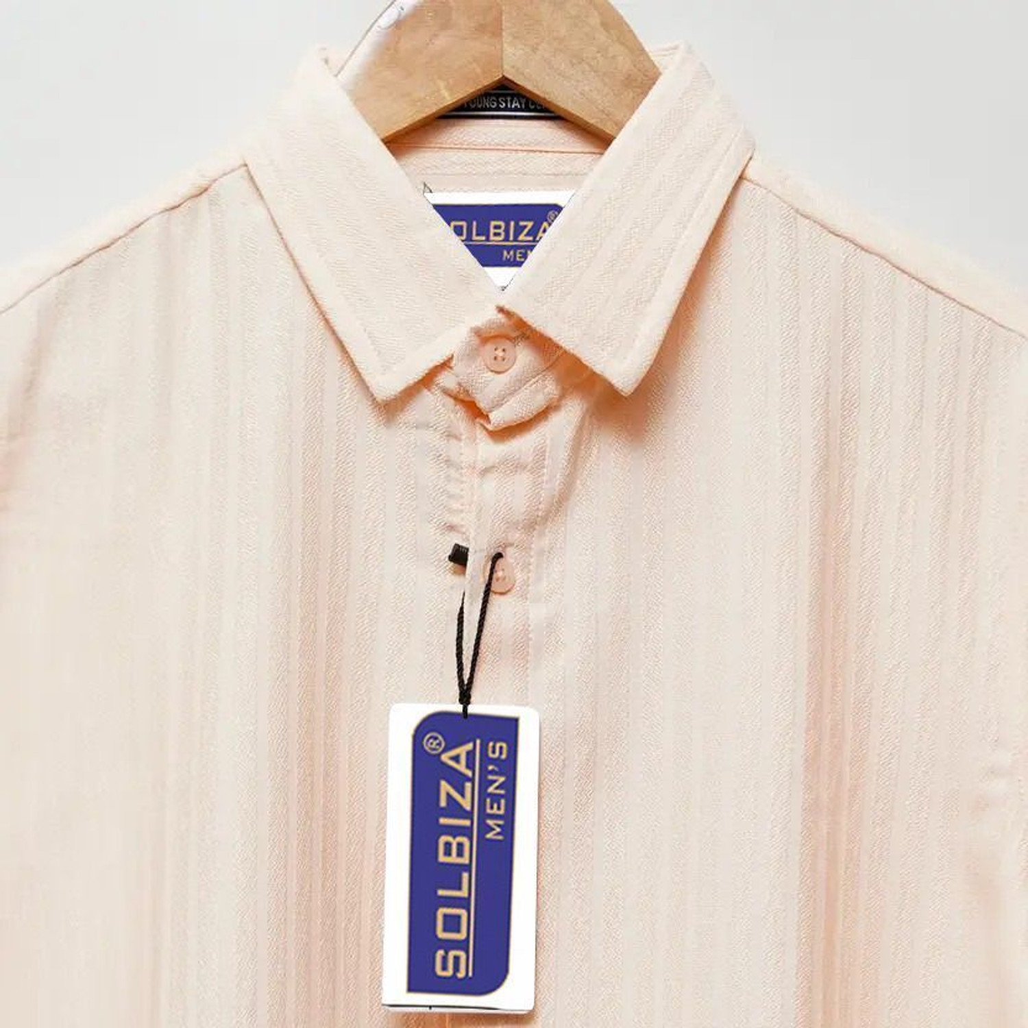 Image of Solbiza Men Striped Casual White Shirt