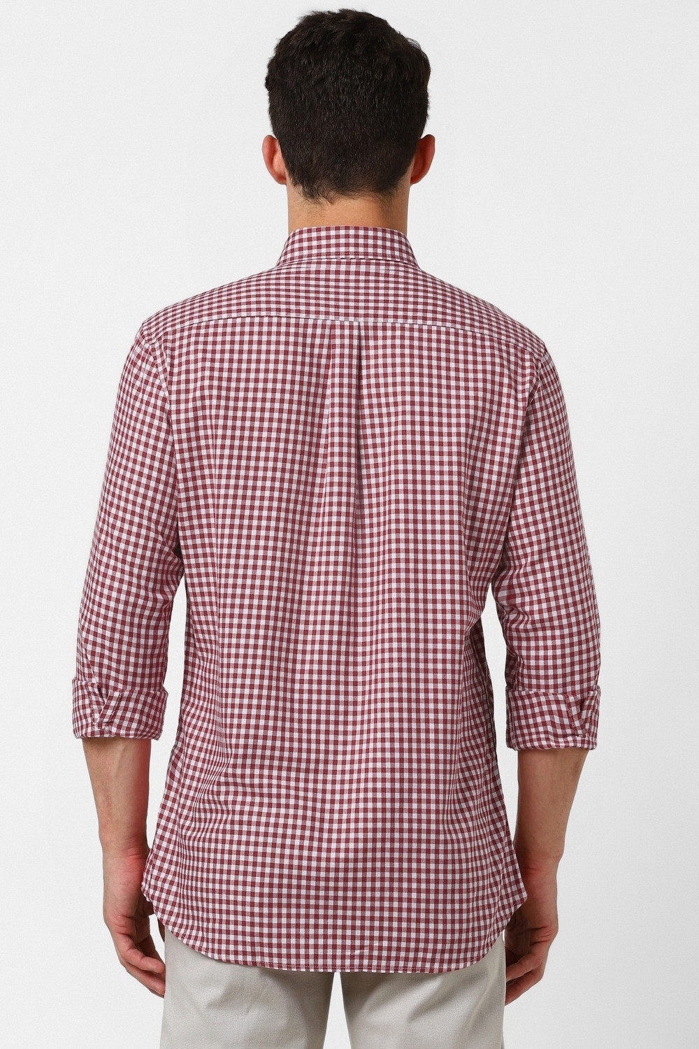 Image of VAN HEUSEN Men Checkered Casual Red Shirt