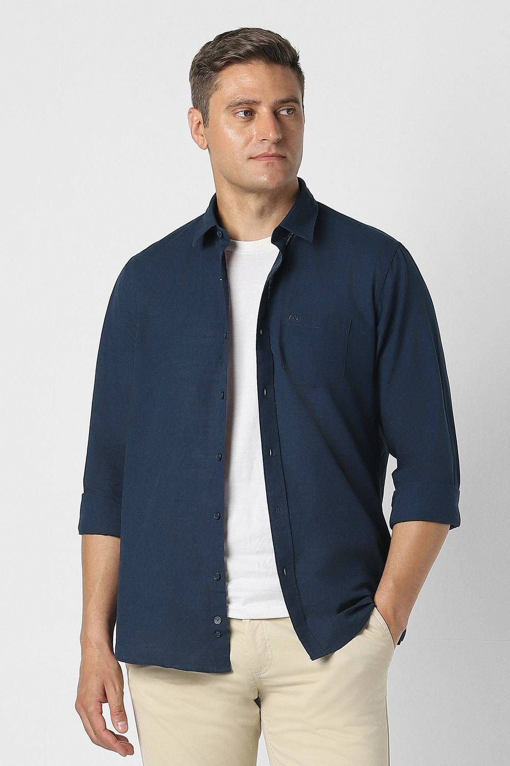 PETER ENGLAND Men Dark Blue Shirt - Image 1