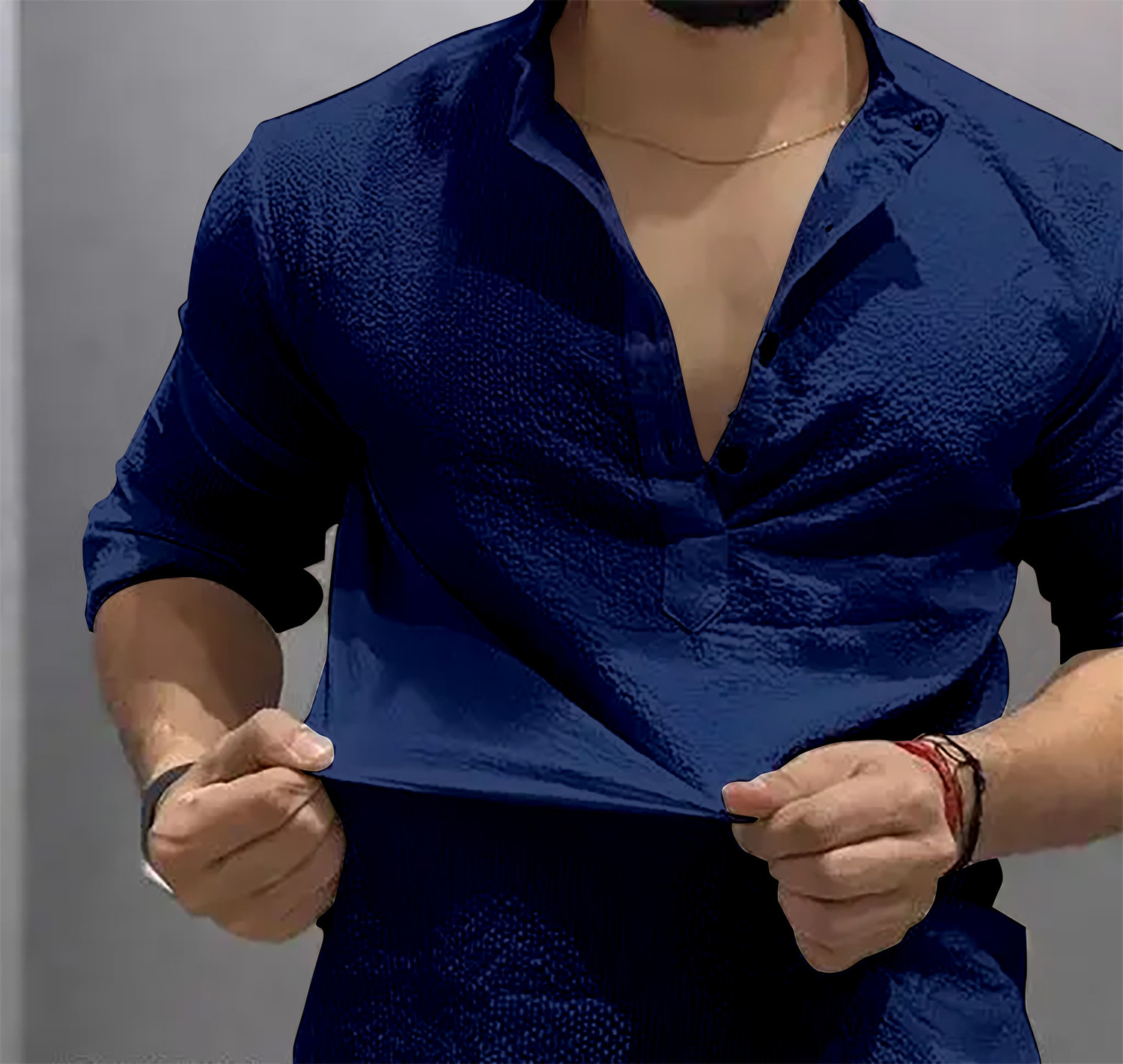 Image of COMBRAIDED Men Self Design Straight Kurta