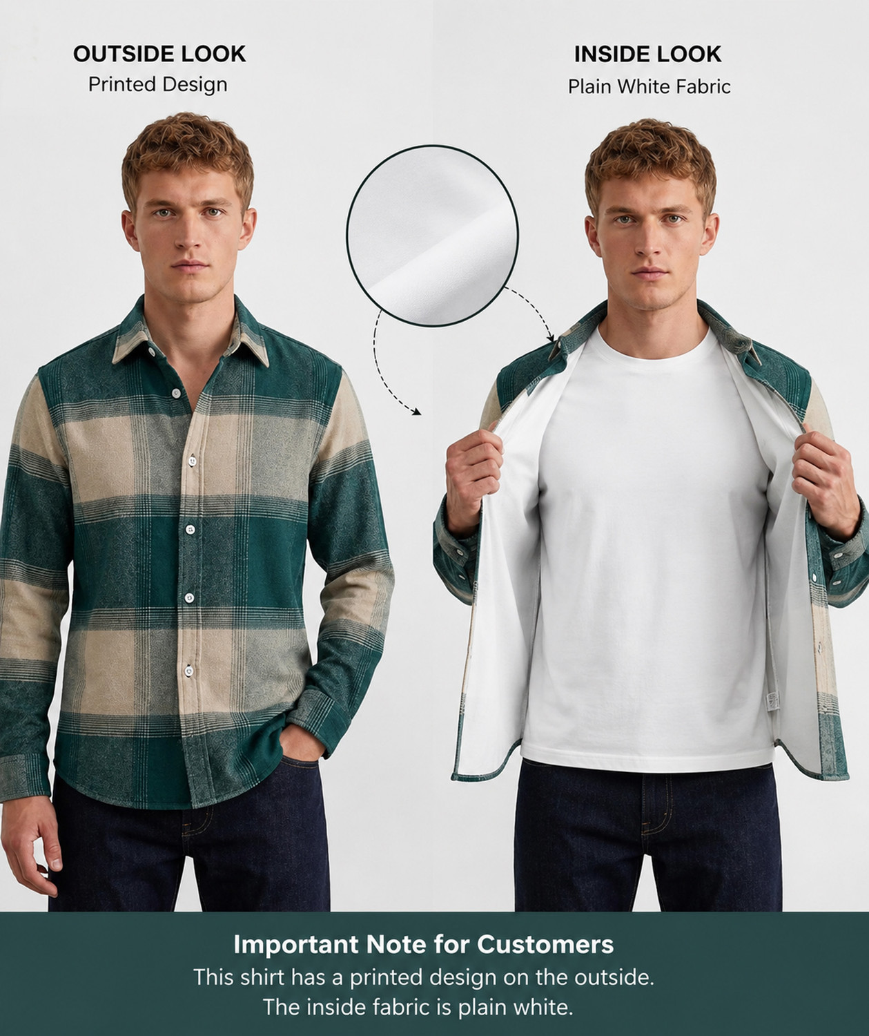 Image of DIMMY Men Checkered Casual Green, Beige Shirt