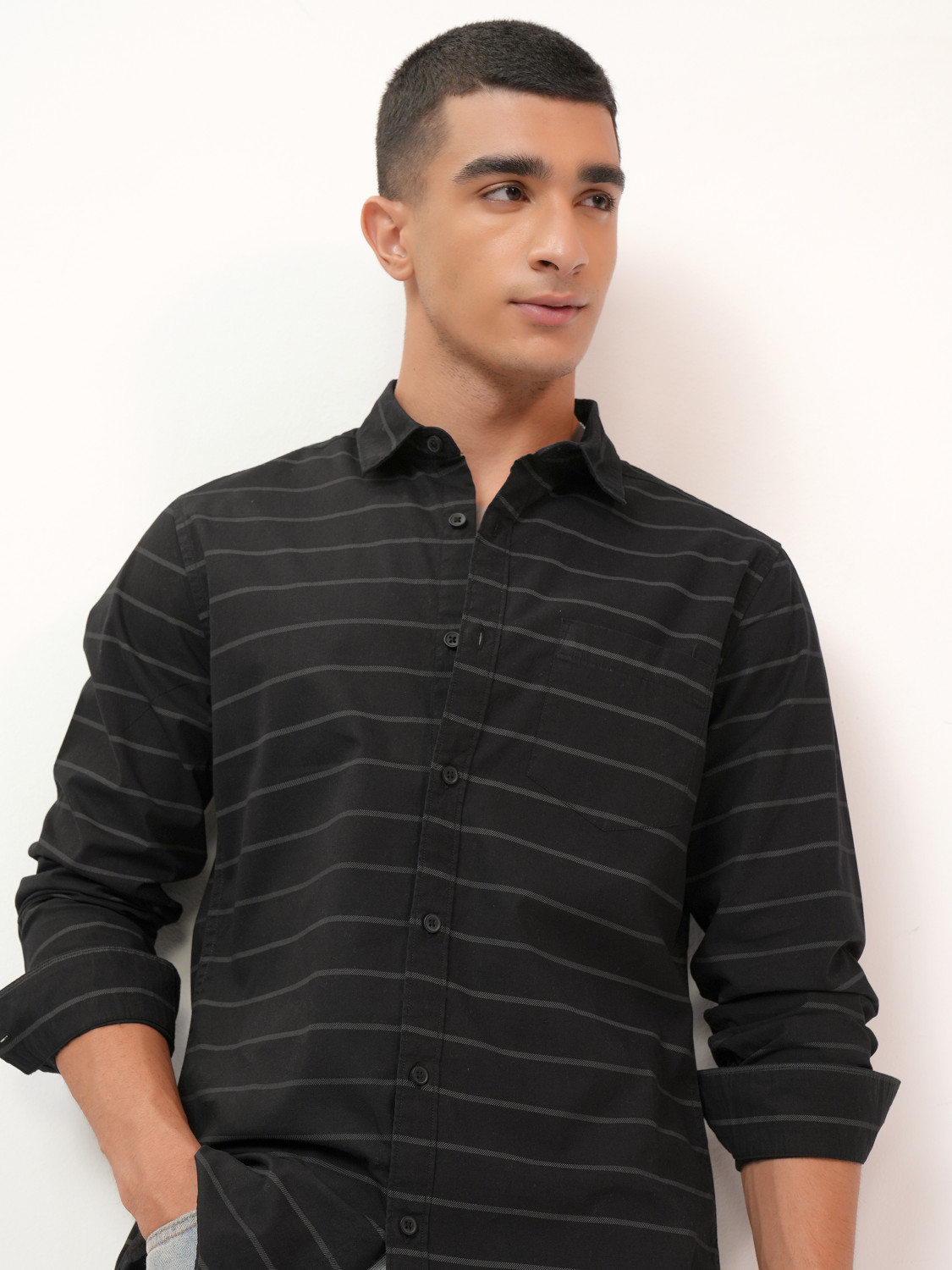 Image of HIGHLANDER Men Striped Formal Multicolor Shirt