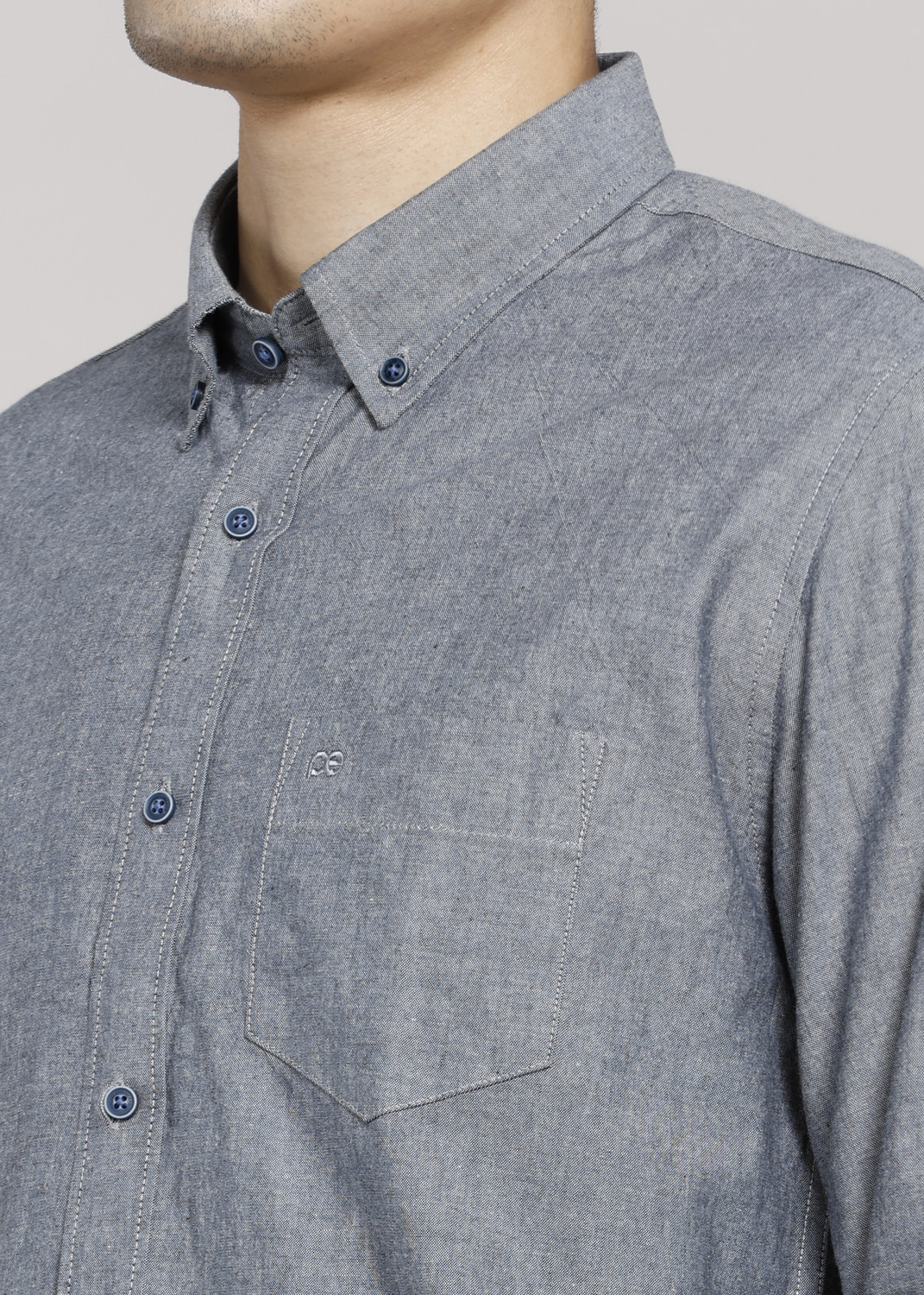Image of PETER ENGLAND Men Solid Casual Grey Shirt