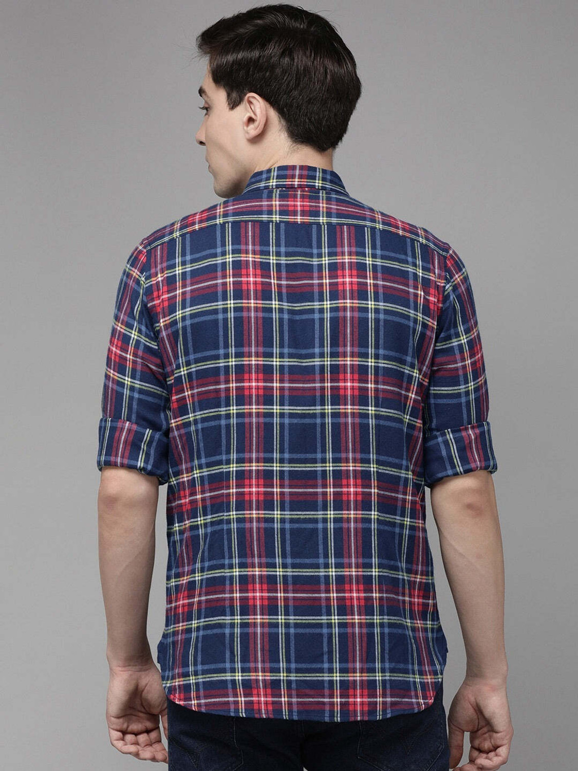 Image of THE BEAR HOUSE Men Checkered Casual Multicolor Shirt