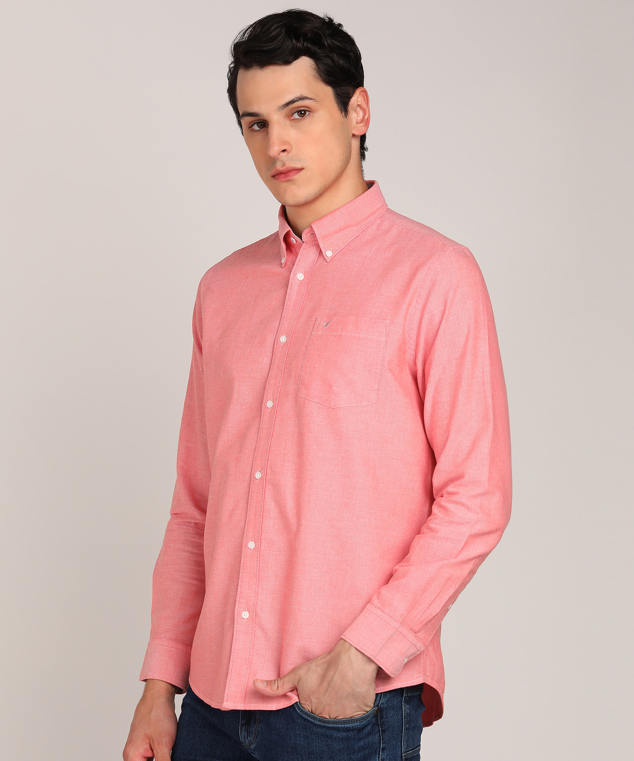 Image of Blackberrys Men Solid Casual Red Shirt