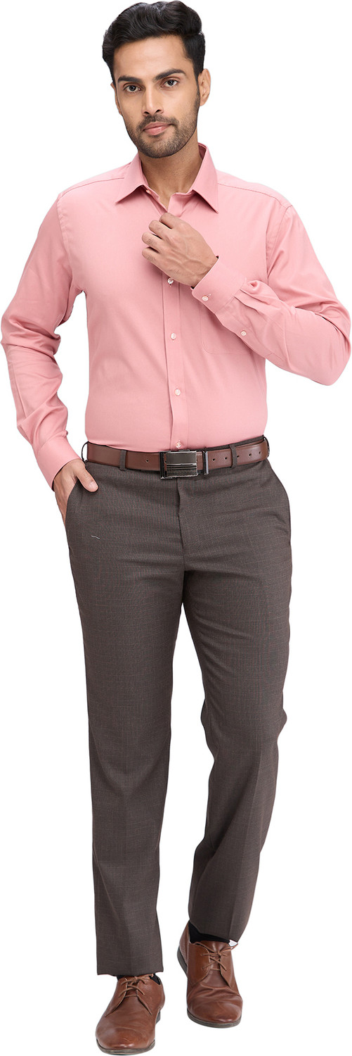 Image of Raymond Men Solid Formal Red Shirt