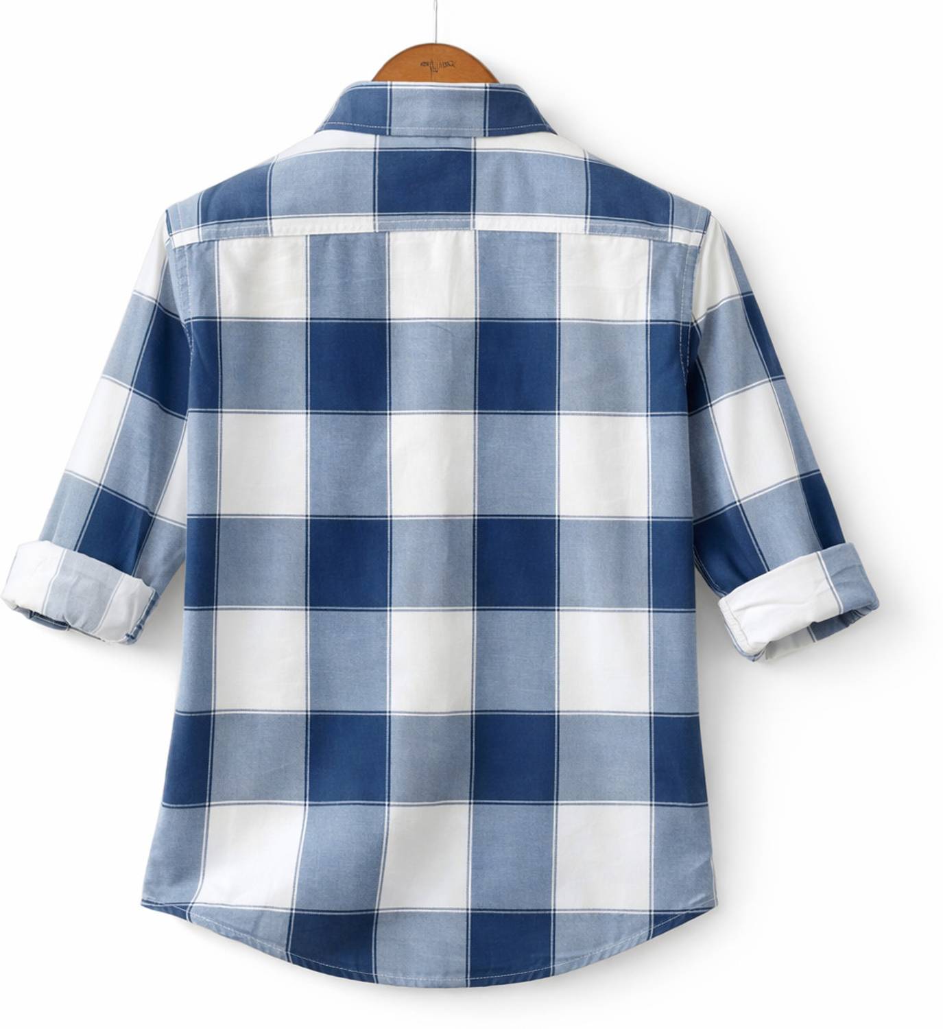 FalconWear Men Checkered Casual Dark Blue Shirt - Image 2