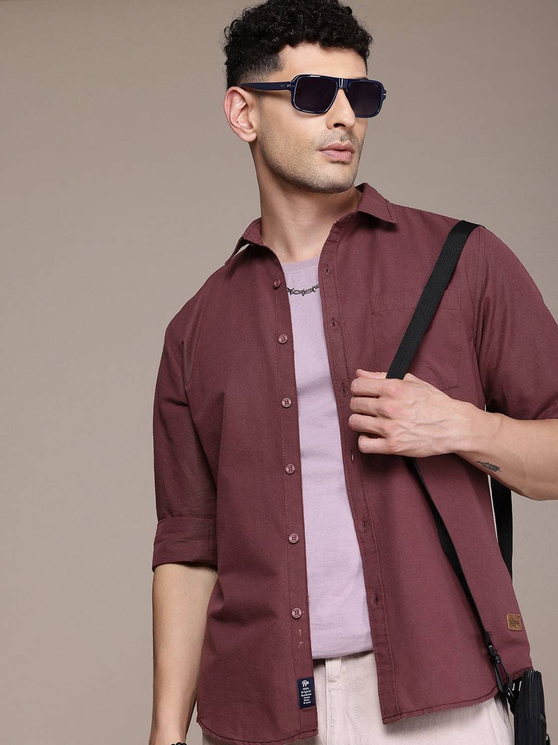 Roadster Men Maroon Casual Shirt - Image 1