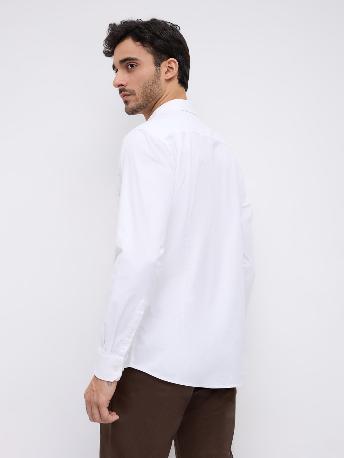 Image of KILLER Men Solid Casual White Shirt
