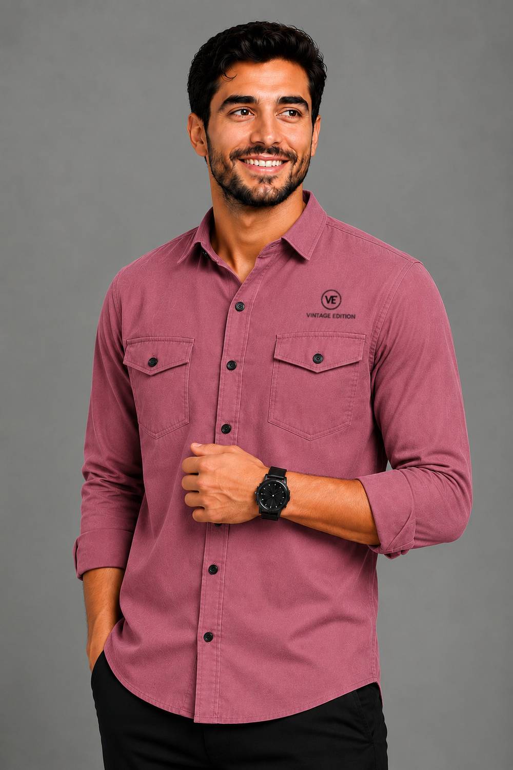 Garry Richard Men's Regular Fit Solid Spread Collar Casual Shirt - Image 3