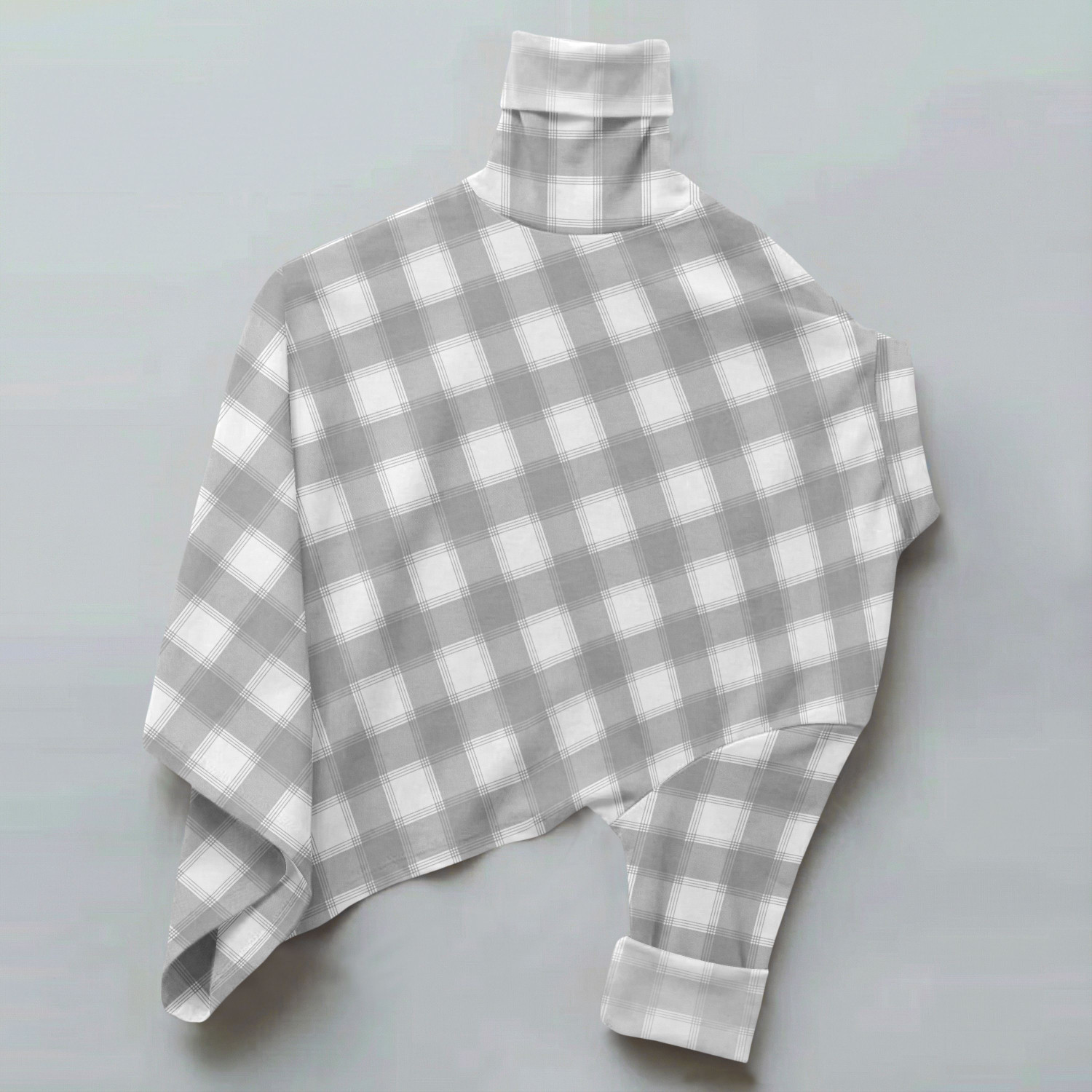 Image of VD Looks Men Checkered Casual Grey, White Shirt