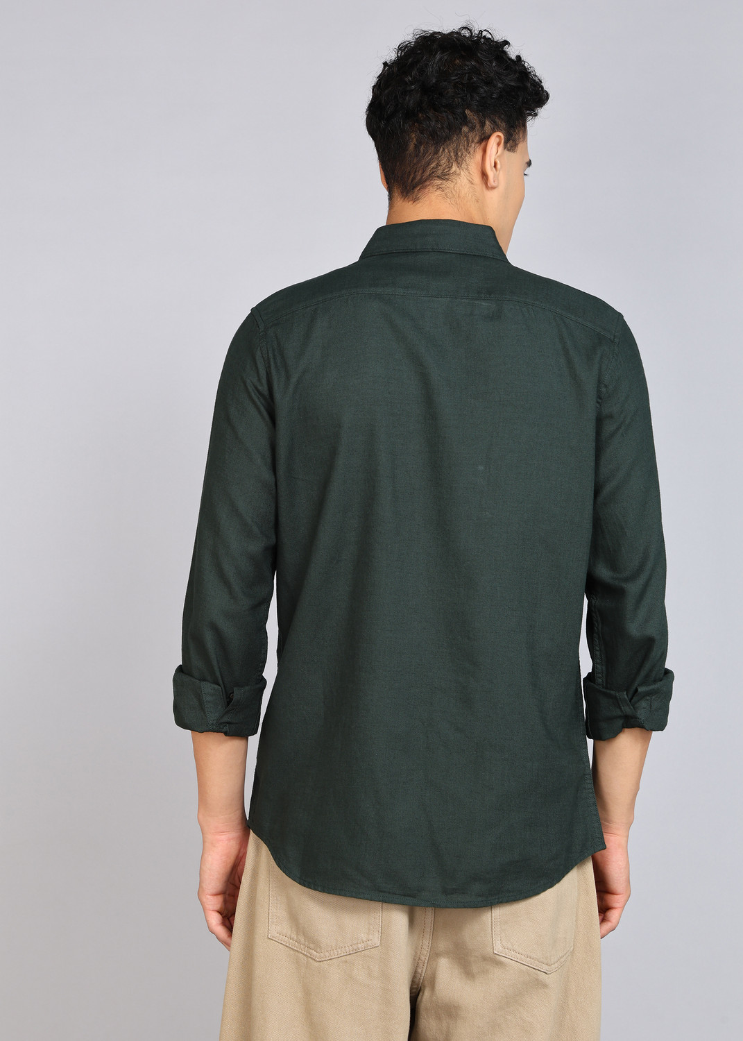 Image of WROGN Men Regular Fit Solid Casual Shirt