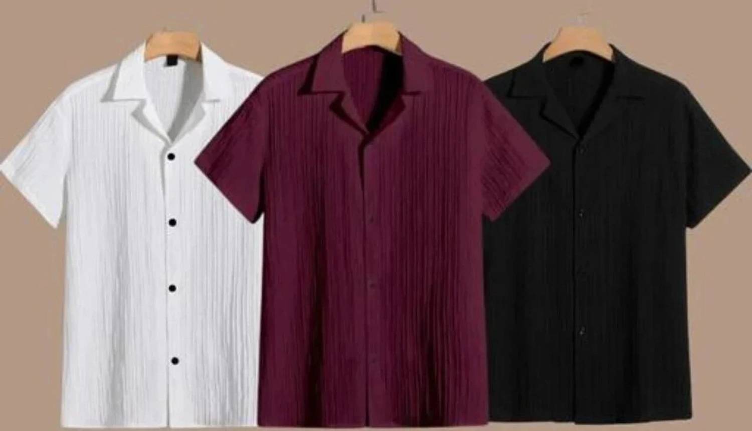 VRLOOKS Men Casual Shirt, White, Purple, Black - Image 1