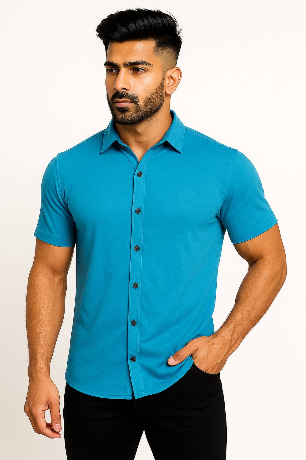 tfurnish Men Solid Casual Light Green Shirt