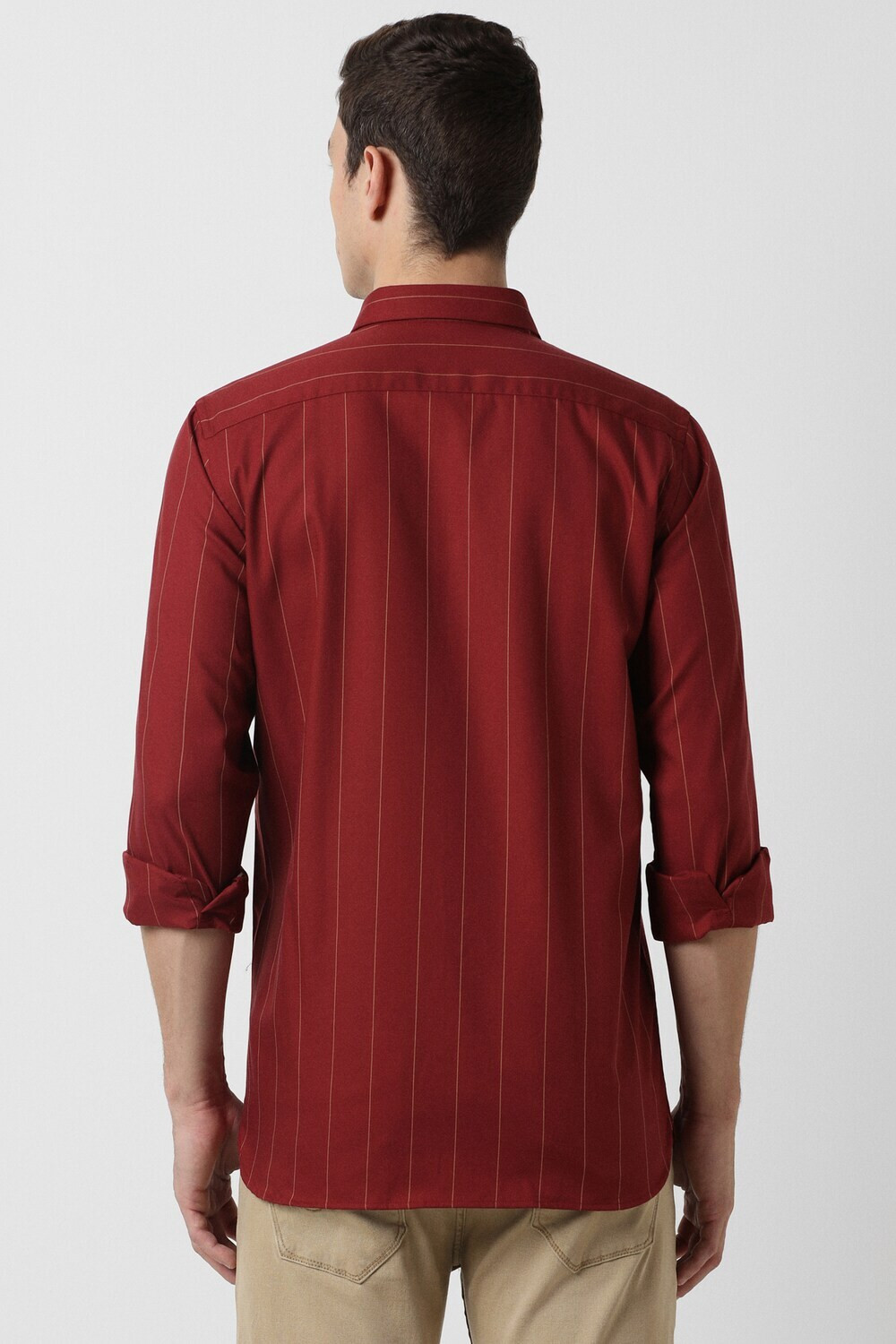 Image of PETER ENGLAND Men Striped Casual Red Shirt