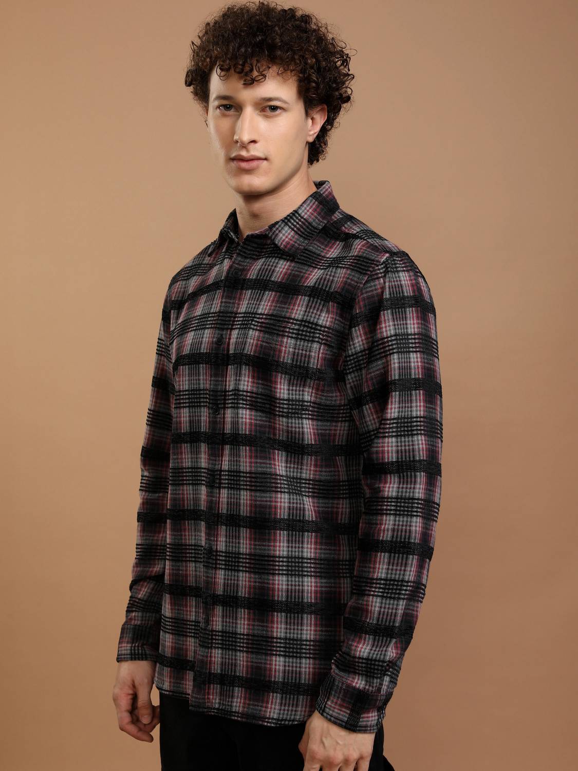HIGHLANDER Men Slim Fit Checkered Shirt - Image 4