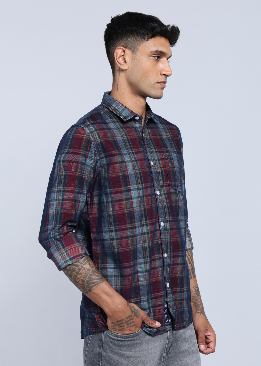 Image of Allen Solly Men Checkered Casual Multicolor Shirt