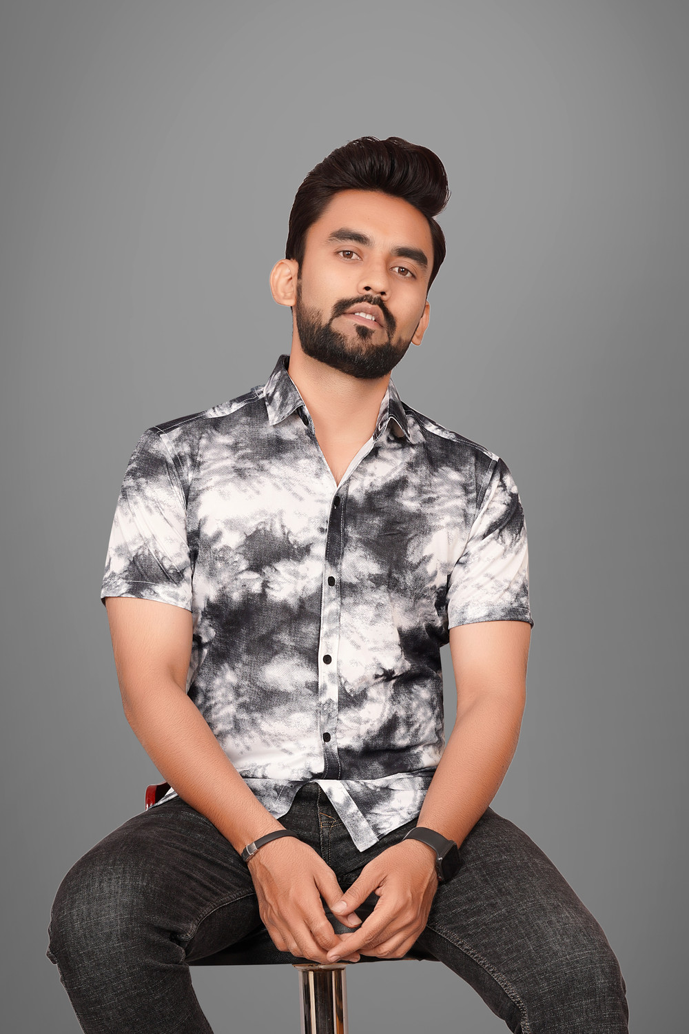 Image of Voroxy Men Dyed /Ombre Casual Multicolor Shirt
