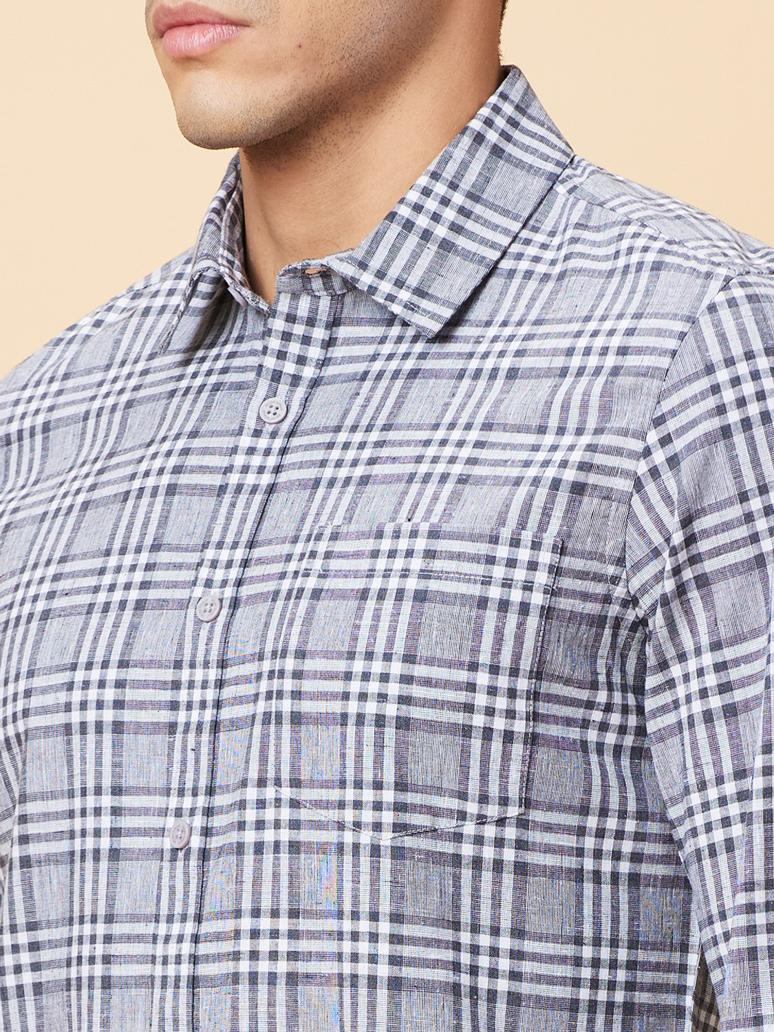 Image of BEING HUMAN Black Slim Fit Regular Collar Men's Shirt by Being Human Clothing Men Slim Fit Printed Casual Shirt