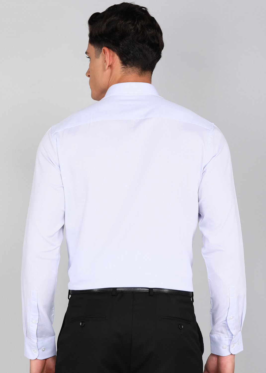 Image of PETER ENGLAND Men Self Design Formal Blue Shirt