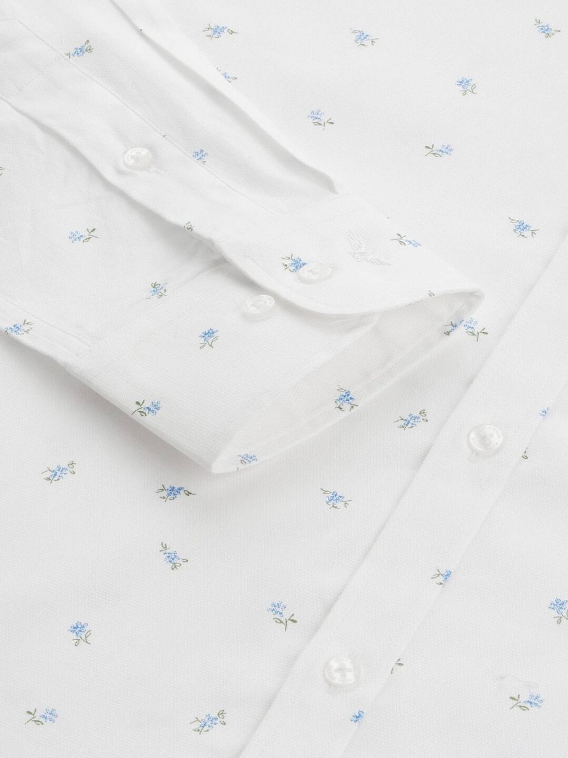 PARK AVENUE Men Printed Casual White Shirt - Image 3