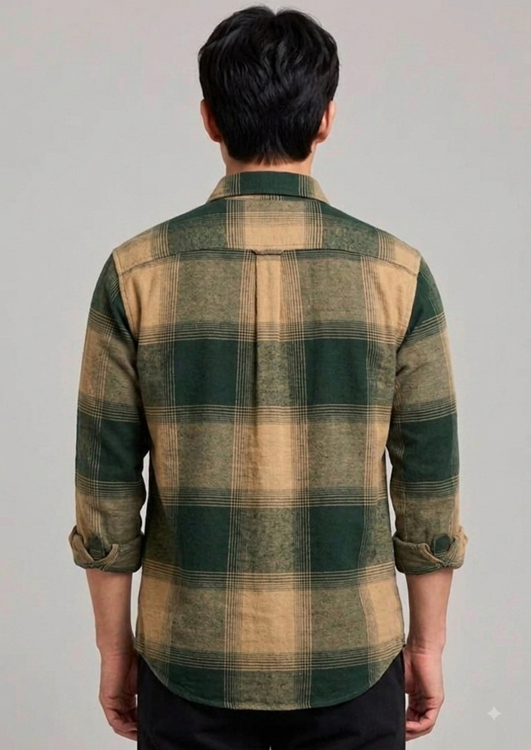 Image of TREN Men Checkered Casual Green Shirt