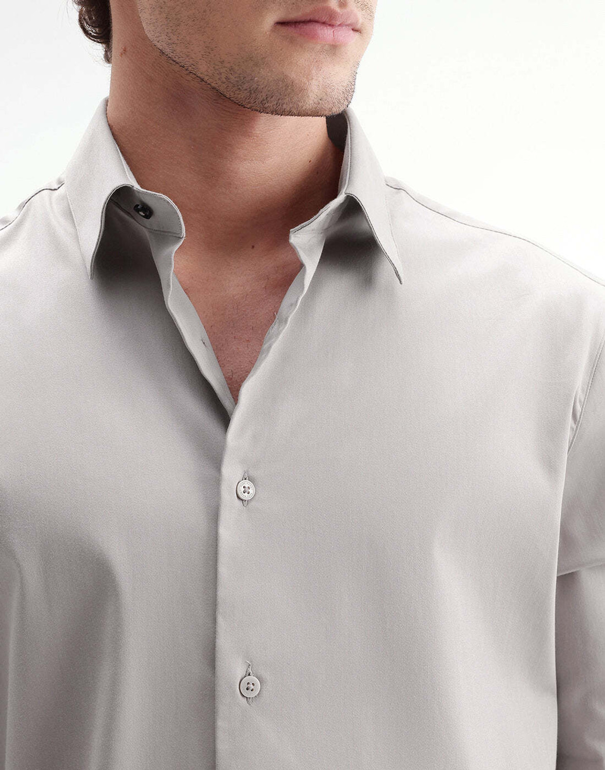 Image of RARE RABBIT Men Solid Casual Grey Shirt