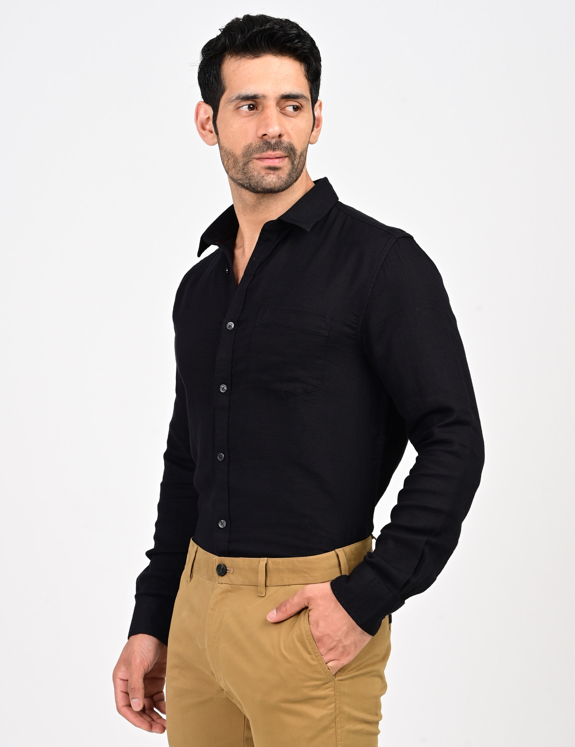 Image of INDIAN TERRAIN Men Slim Fit Solid Casual Shirt
