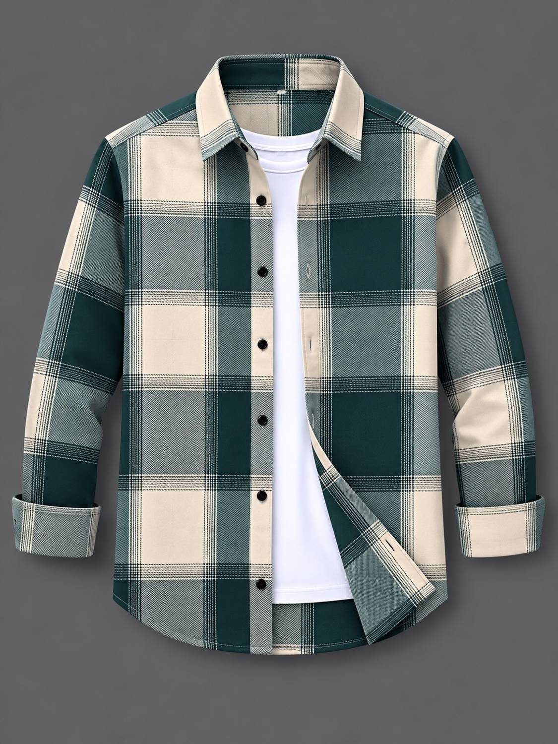 Nofilter Men Checkered Green Shirt - Image 1