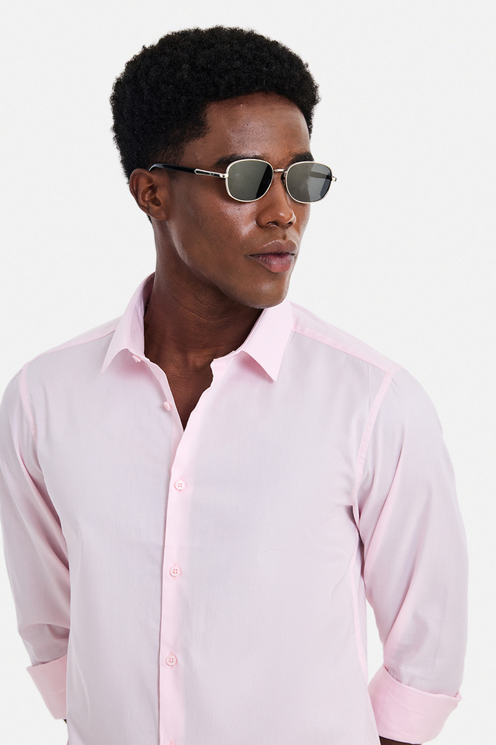 Image of Snitch Men Solid Formal Pink Shirt