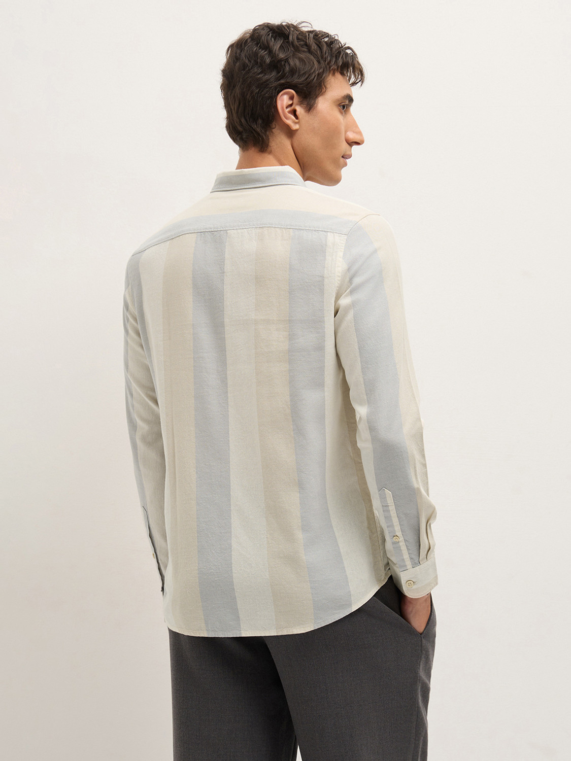 Image of THE BEAR HOUSE Men Striped Casual Multicolor Shirt