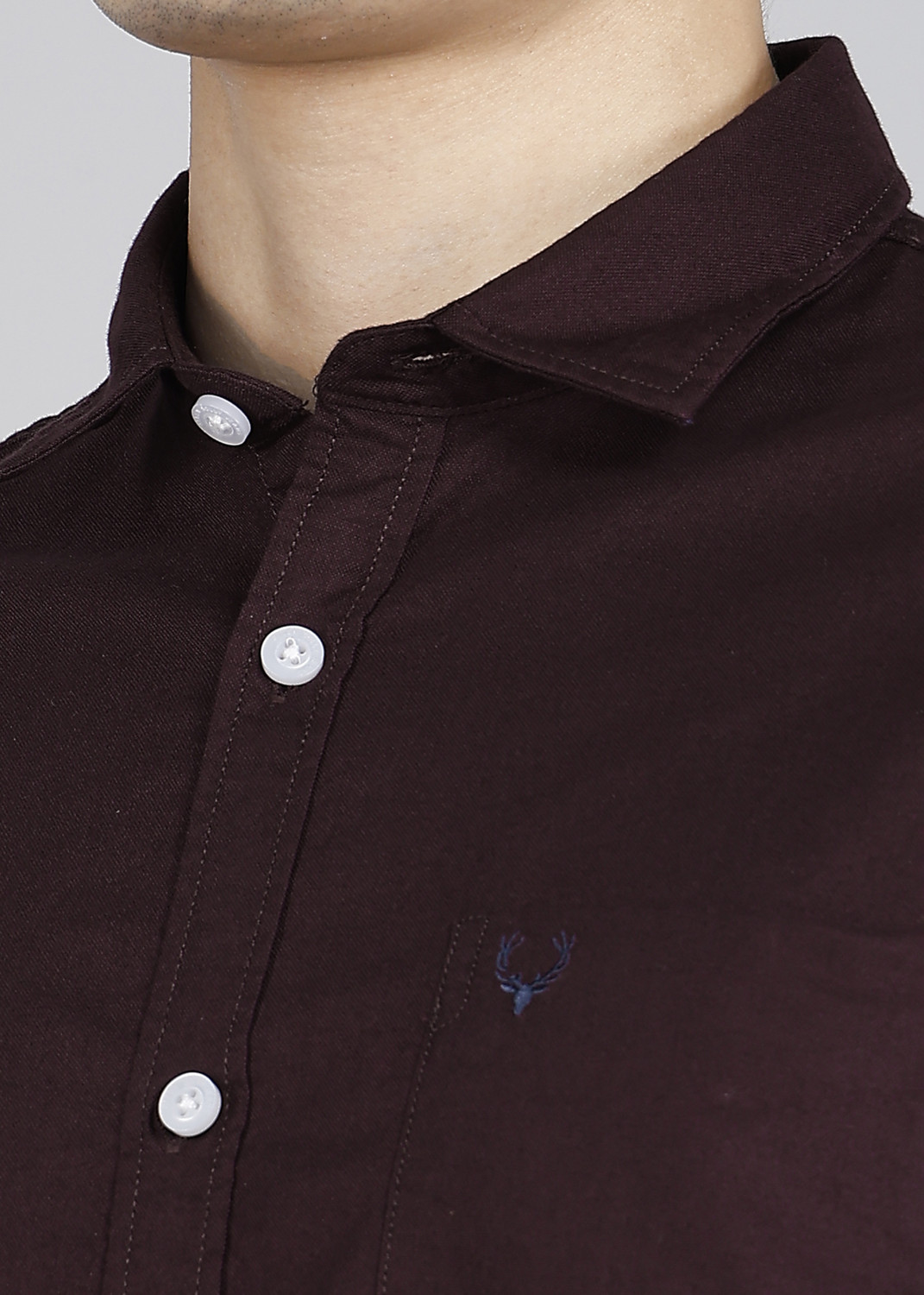 Image of Allen Solly Men Solid Casual Maroon Shirt