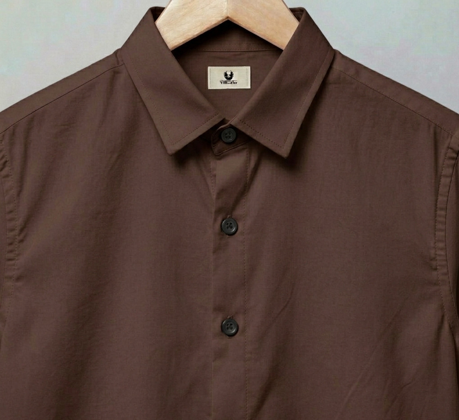 Image of JACKBELLA Men Solid Casual Brown Shirt