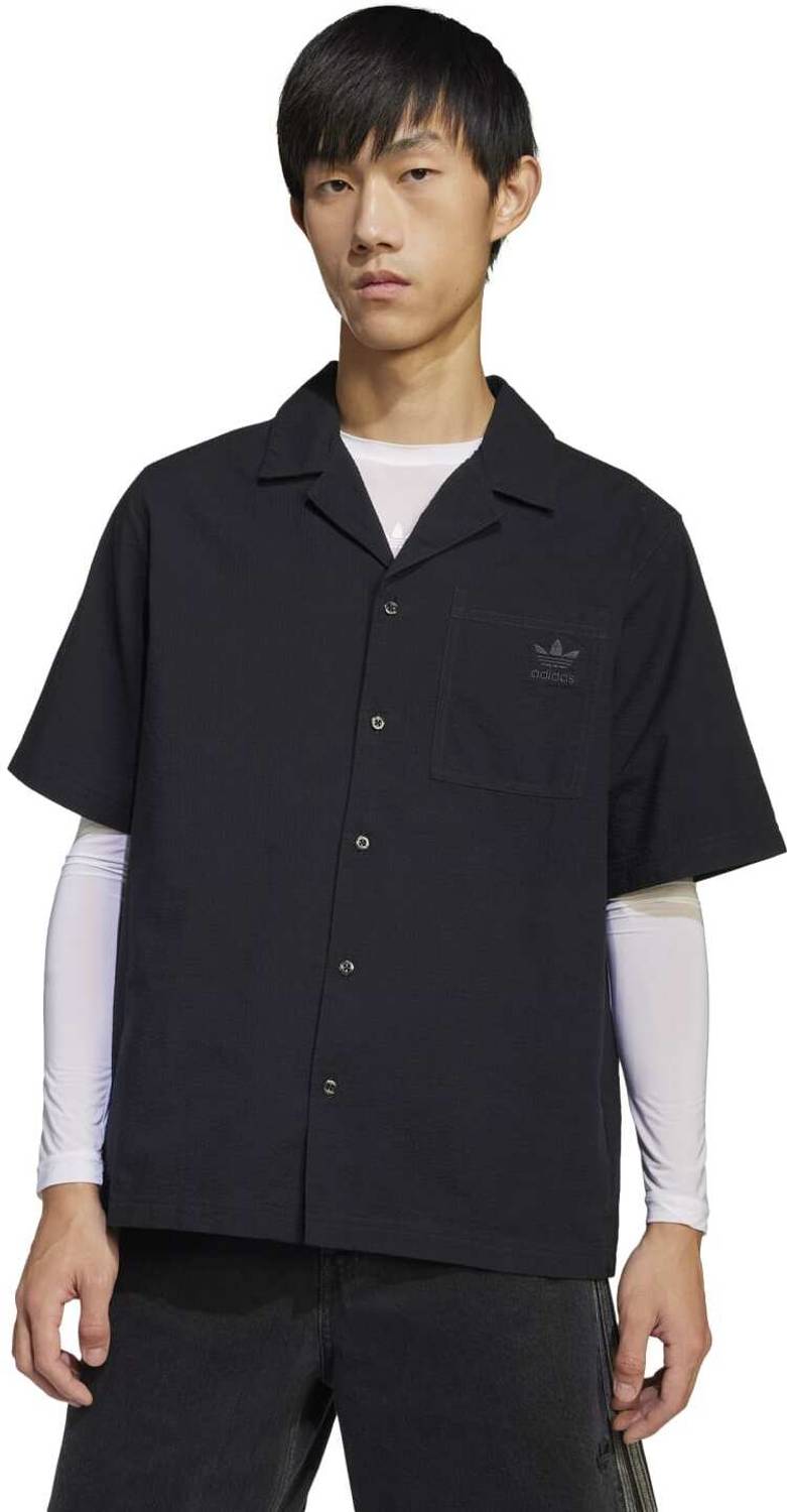 ADIDAS Men Solid Casual Black Shirt - Buy ADIDAS Men Solid Casual