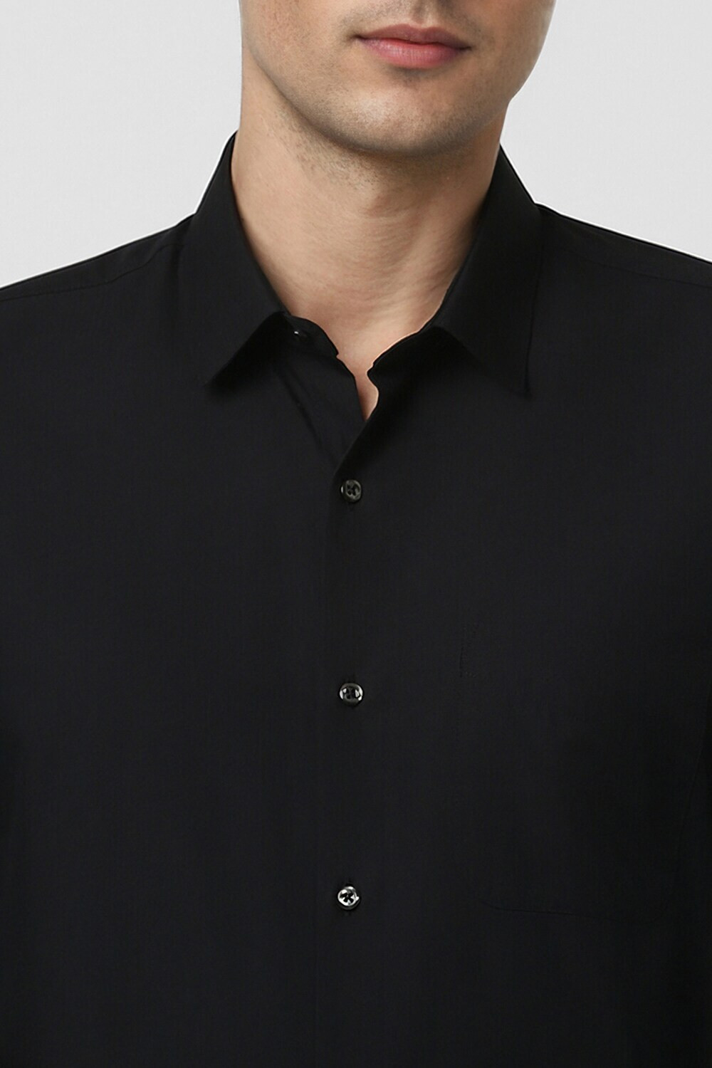Image of PETER ENGLAND Men Solid Formal Black Shirt