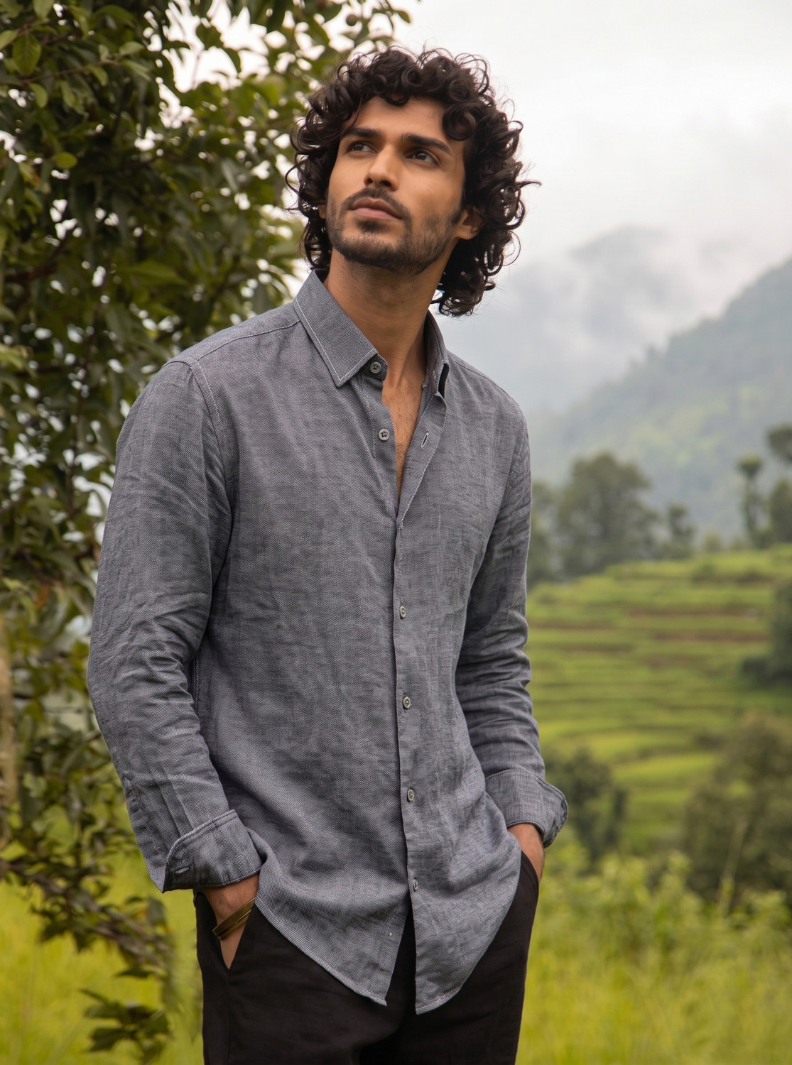 Image of METRONAUT Men Solid Casual Grey Shirt