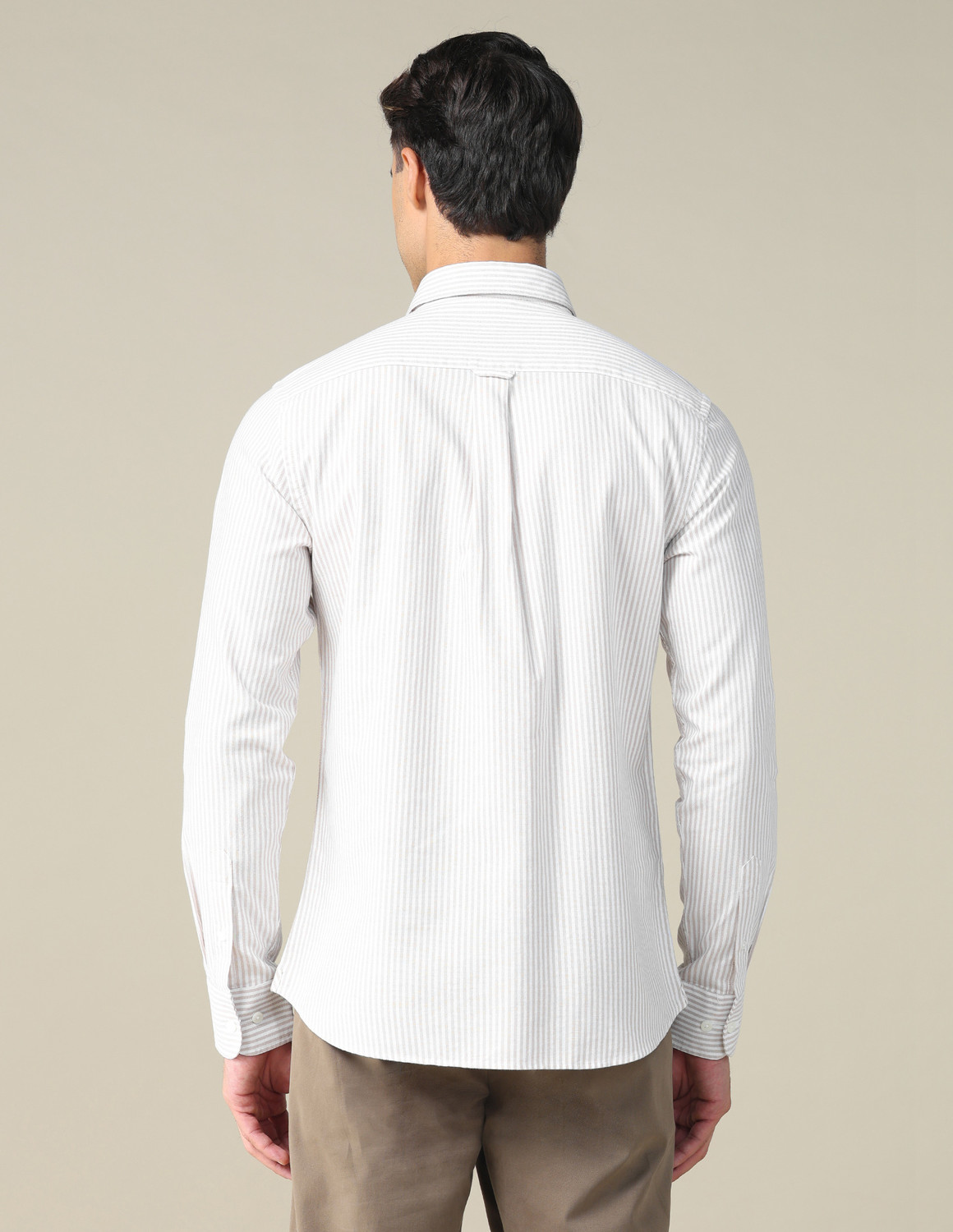 Image of U.S. POLO ASSN. Men Striped Casual Brown Shirt