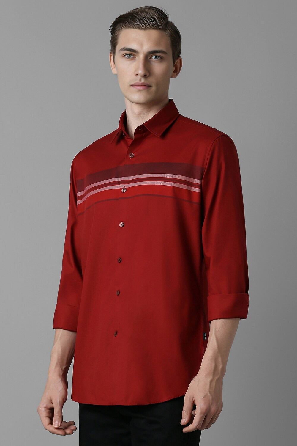Image of Louis Philippe Sport Men Slim Fit Striped Casual Shirt