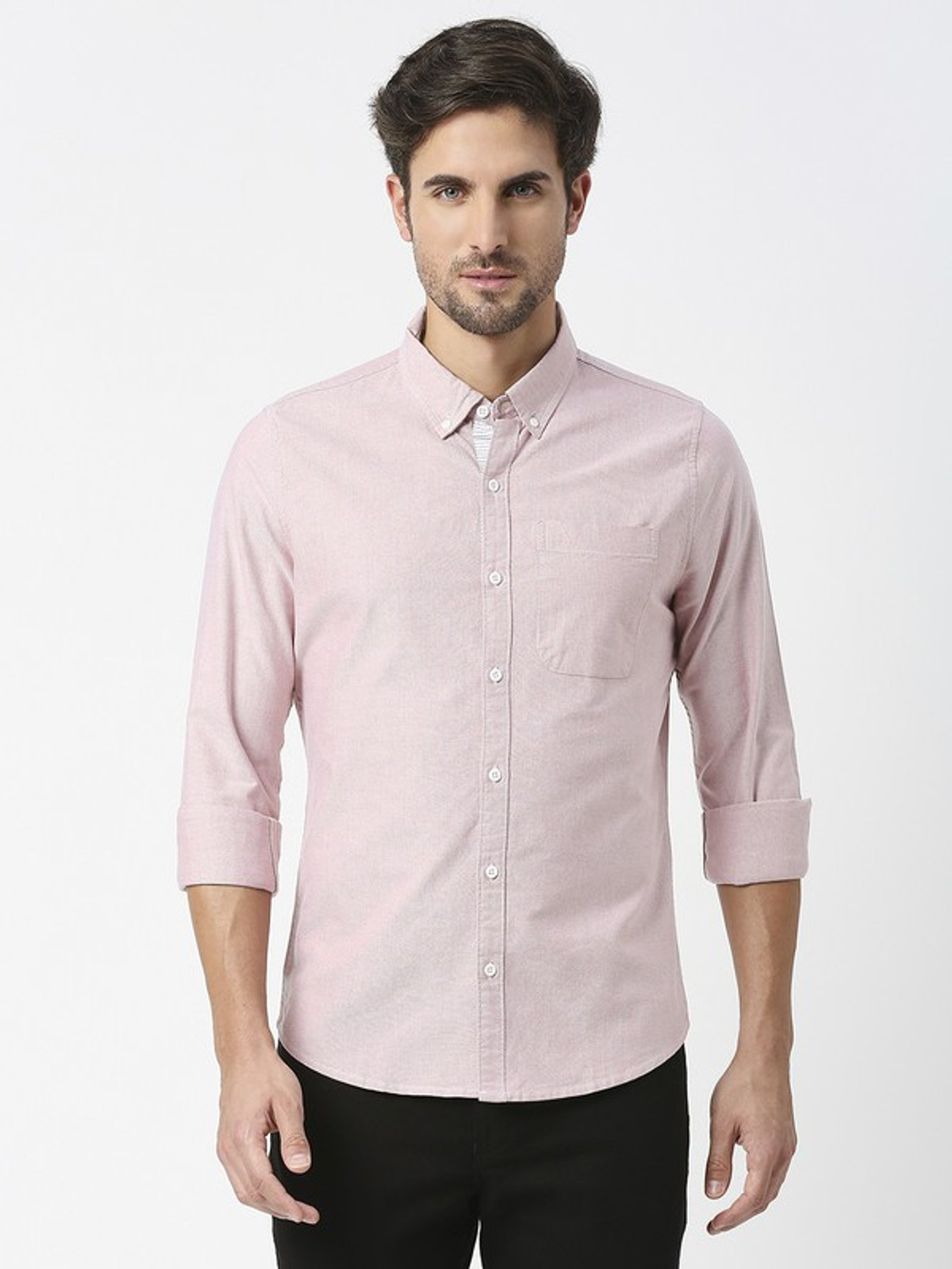 Image of THOMAS SCOTT Men Solid Casual Red Shirt