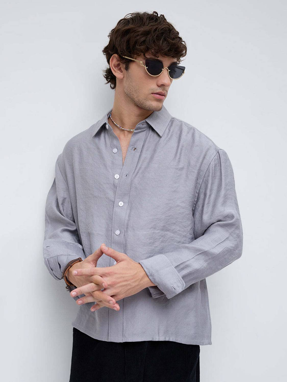 VASTRADO Men Grey Casual Shirt - Image 4