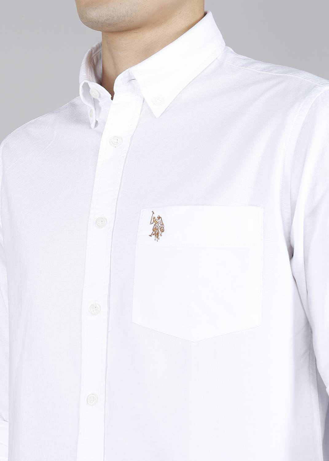 U.S. POLO ASSN. Men Solid White Casual Shirt - Image 5