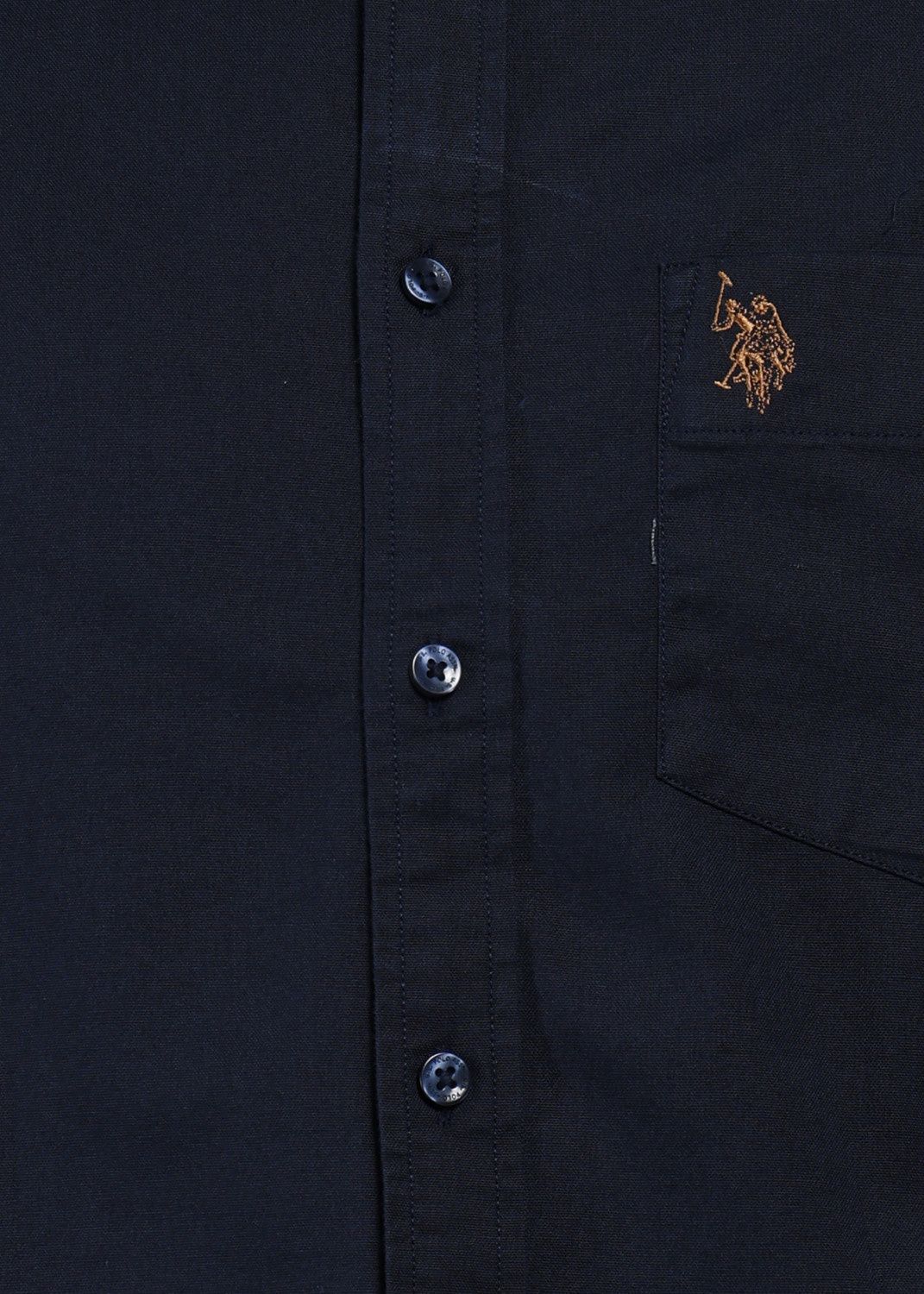 Image of U.S. POLO ASSN. Men Solid Casual Blue Shirt