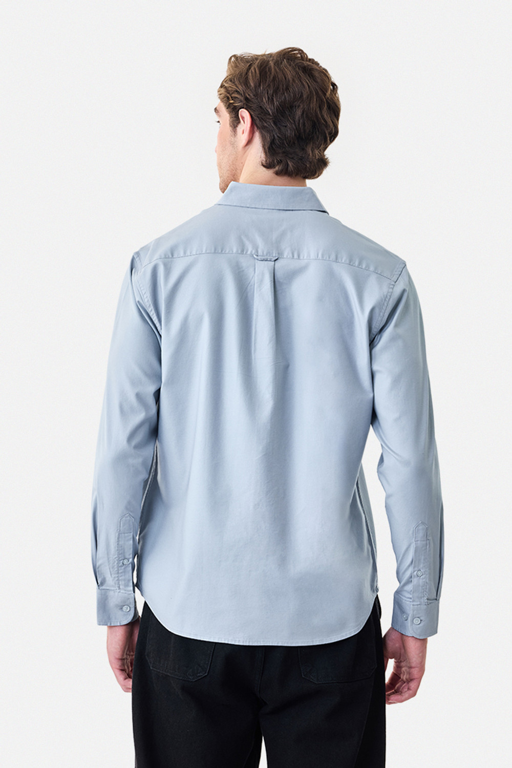 Image of Snitch Men Solid Casual Light Blue Shirt