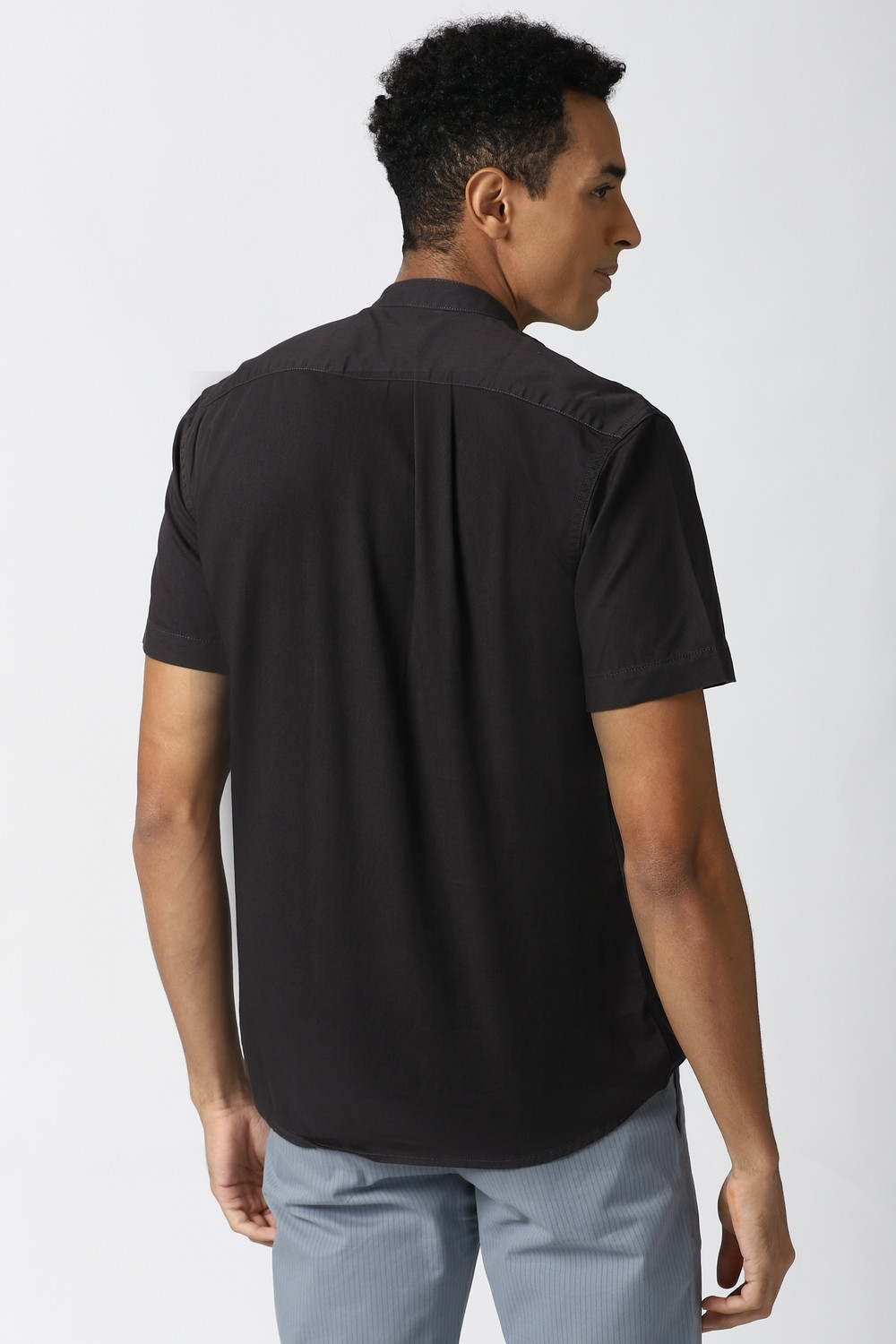 Image of PETER ENGLAND Men Self Design Casual Black Shirt
