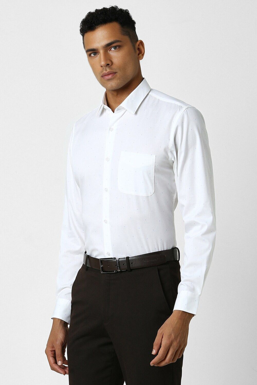Image of PETER ENGLAND Men Printed Casual White Shirt