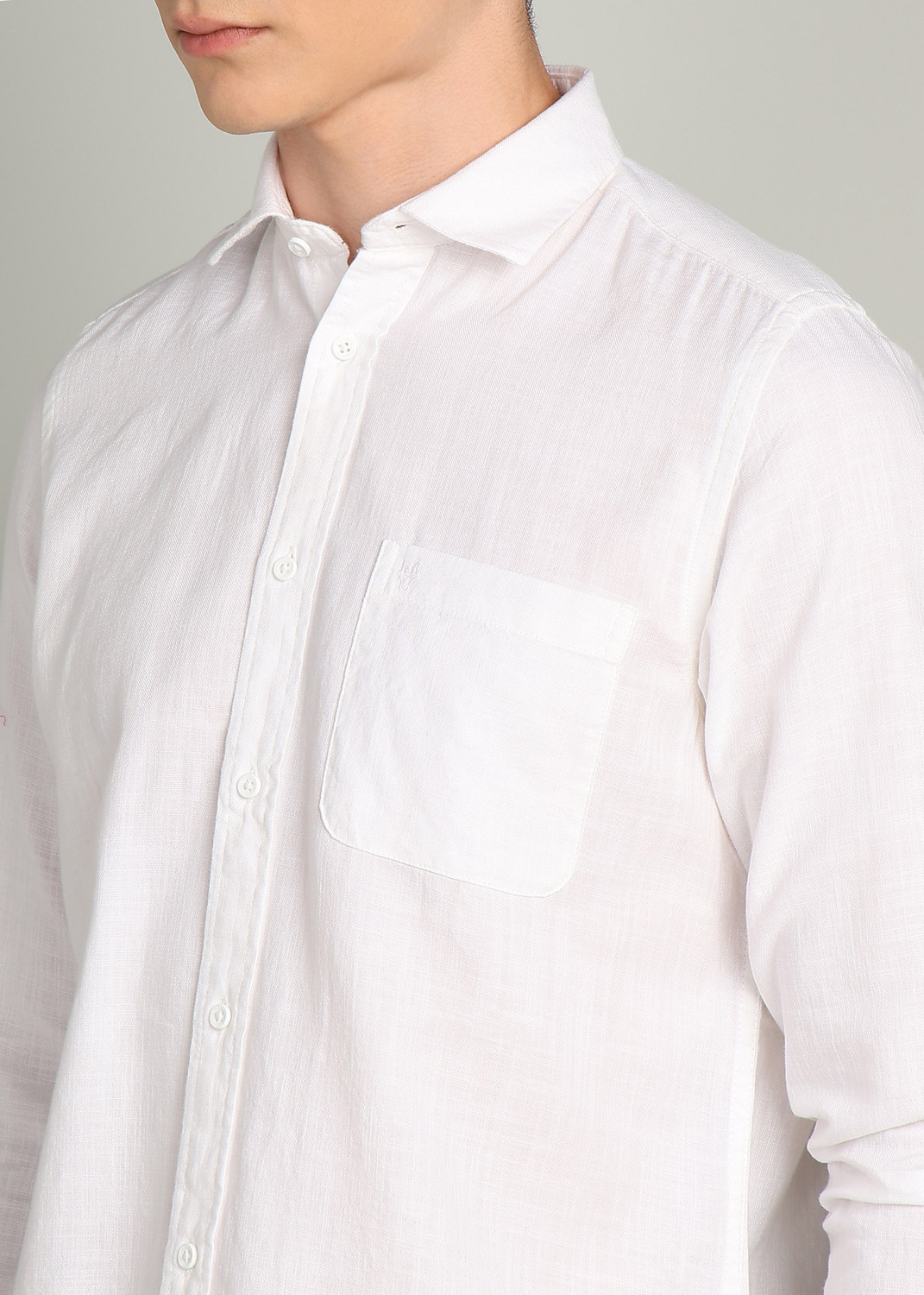 Image of INTEGRITI Men Solid Casual White Shirt